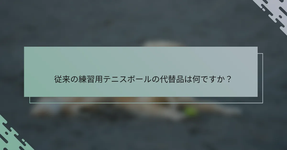 従来の練習用テニスボールの代替品は何ですか？