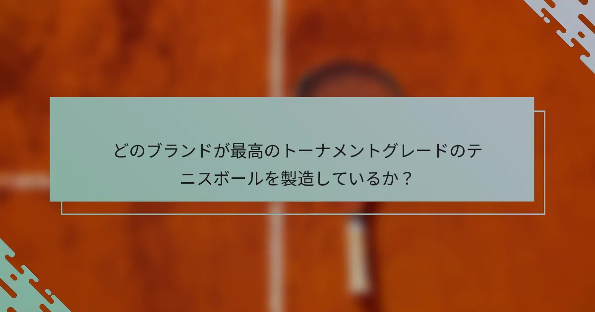 どのブランドが最高のトーナメントグレードのテニスボールを製造しているか？