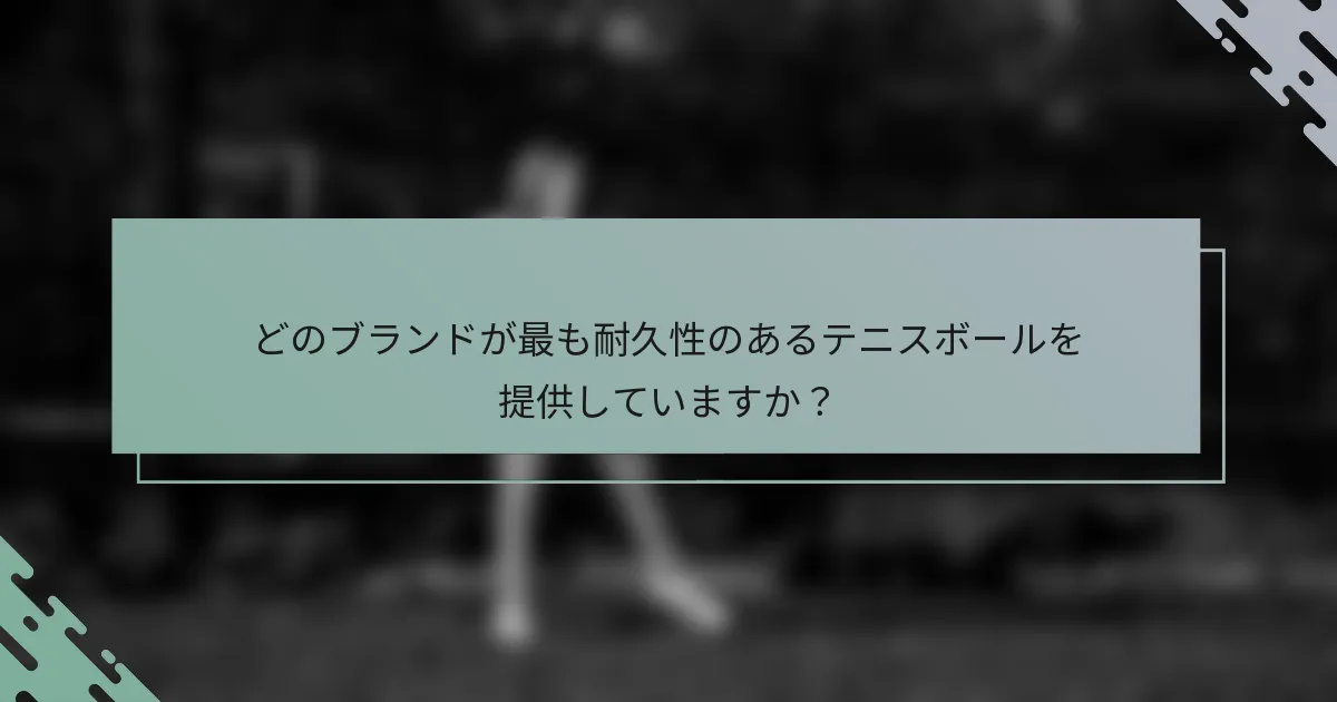 どのブランドが最も耐久性のあるテニスボールを提供していますか？