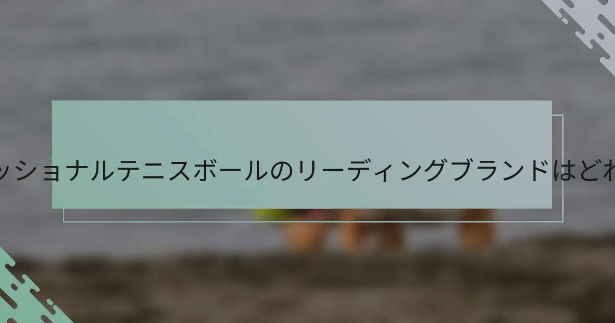 プロフェッショナルテニスボールのリーディングブランドはどれですか？