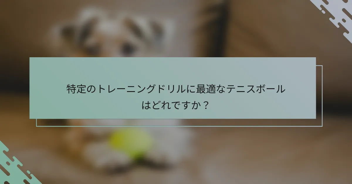 特定のトレーニングドリルに最適なテニスボールはどれですか？