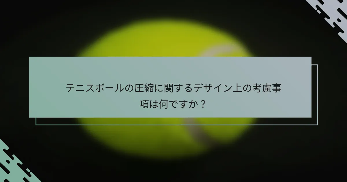 テニスボールの圧縮に関するデザイン上の考慮事項は何ですか？