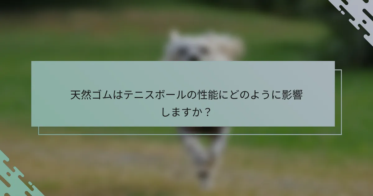 天然ゴムはテニスボールの性能にどのように影響しますか？